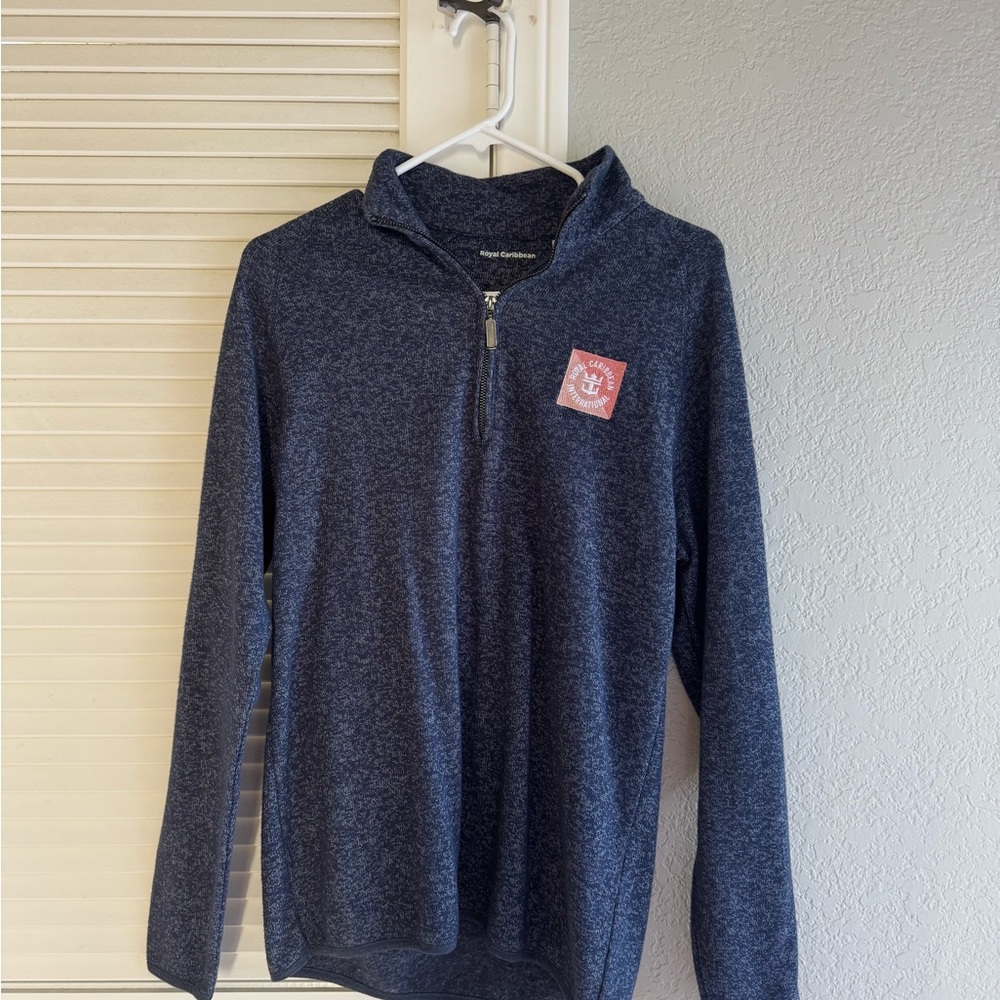Royal Caribbean Fleece Lined Lightweight Navy Quarter-Zip Pullover Size Small